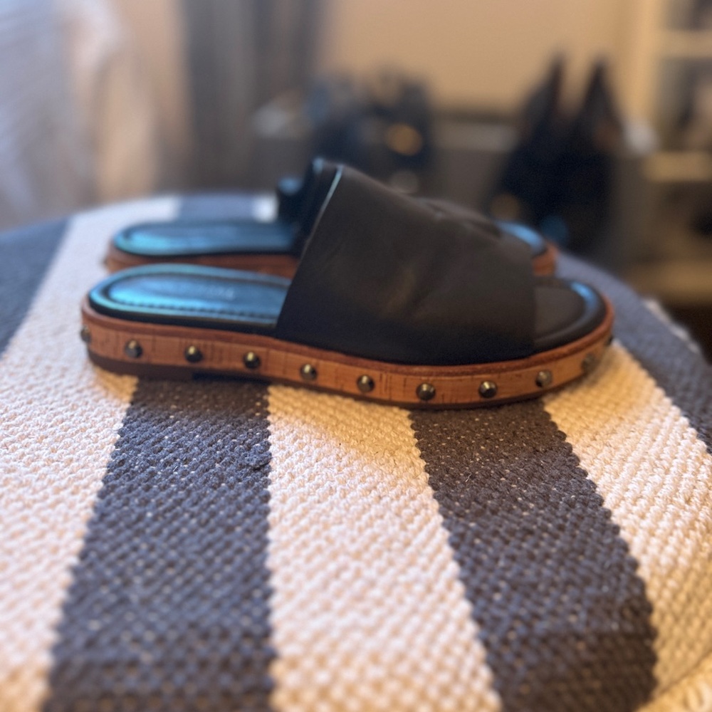 Michael Kors leather slides with studs